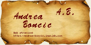 Andrea Bončić vizit kartica